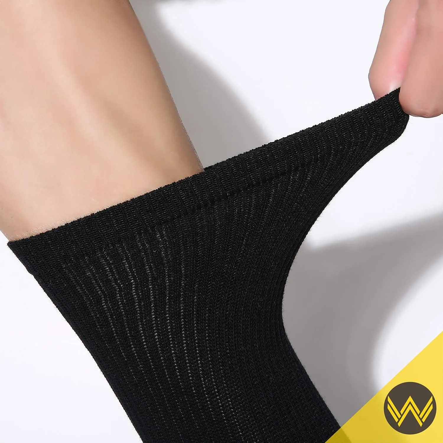 WANDER Men's Cushion Crew Socks 3-6 Pairs Athletic Running 6-8/8-13/12-15 Socks Men Cotton Sport Wicking Work