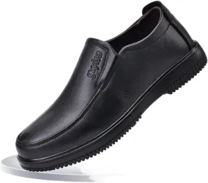 Waterproof & Oil Resistant Work Shoe - Lightweight Anti-Slip Non-Skid Standing All Day Comfort Soft Black Safety Shoe Food Service, Chef, Kitchen, Bistro, and Restaurant Utility Roles