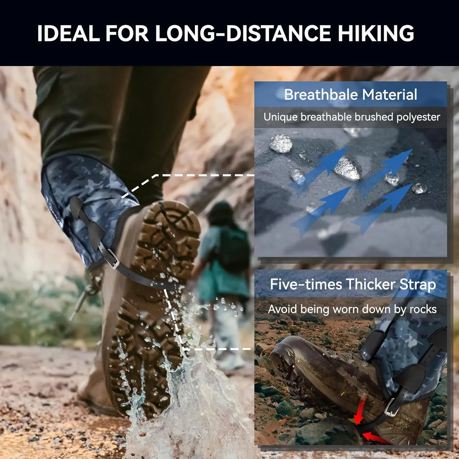 Waterproof Snow Leg Gaiters, Lightweight & Adjustable Winter Hiking Boot Gaiters for Men & Women, Special Designed for Skiing Walking Climbing, Hunting, Home Gardening or Snowshoeing
