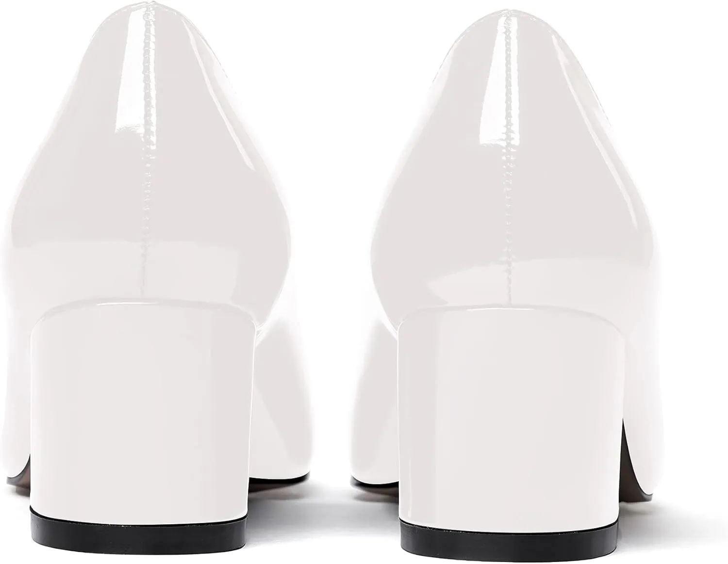 WAYDERNS Womens Party Round Toe Dress Slip On Patent Chunky Low Heel Pumps Shoes 2 Inch