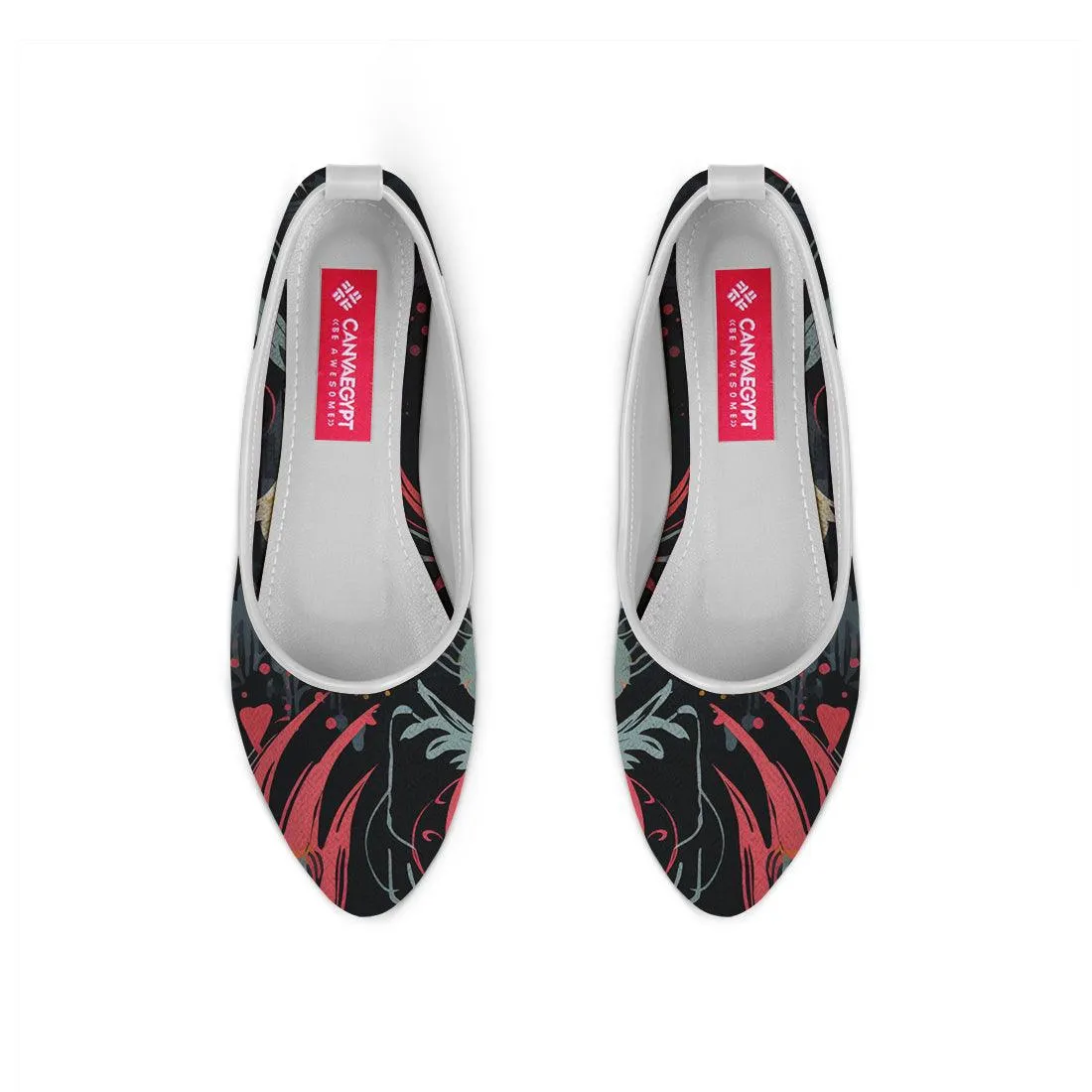 White Round Toe Shoe Flecks