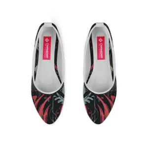 White Round Toe Shoe Flecks