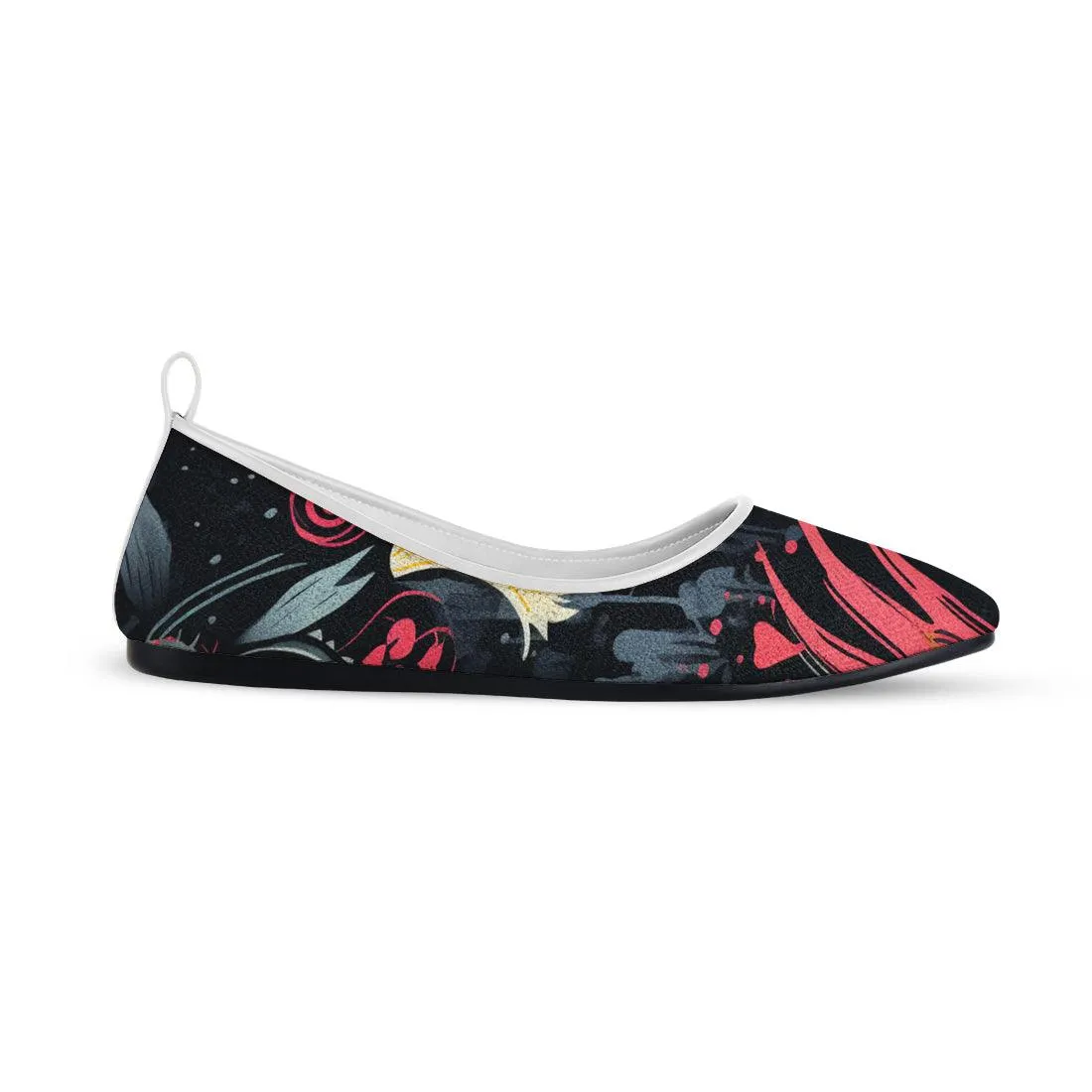 White Round Toe Shoe Flecks