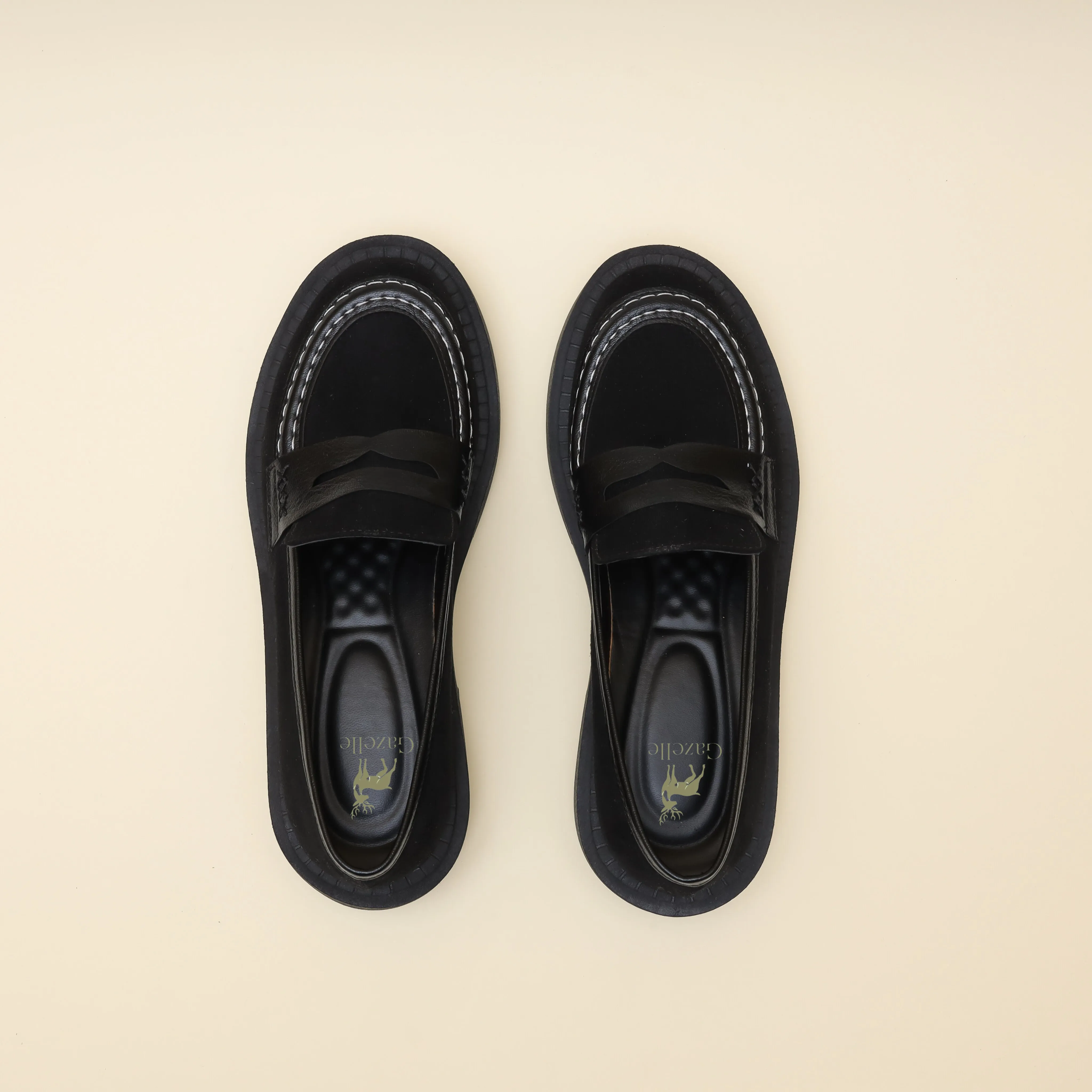 Women Black Suede Loafers