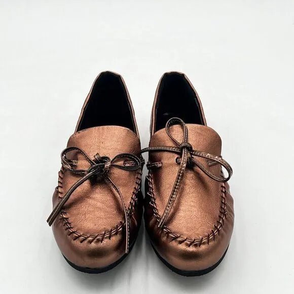 Women Round Toe Flat Loafers Bow Slip on Moccasins Soft Comfy Office Daily