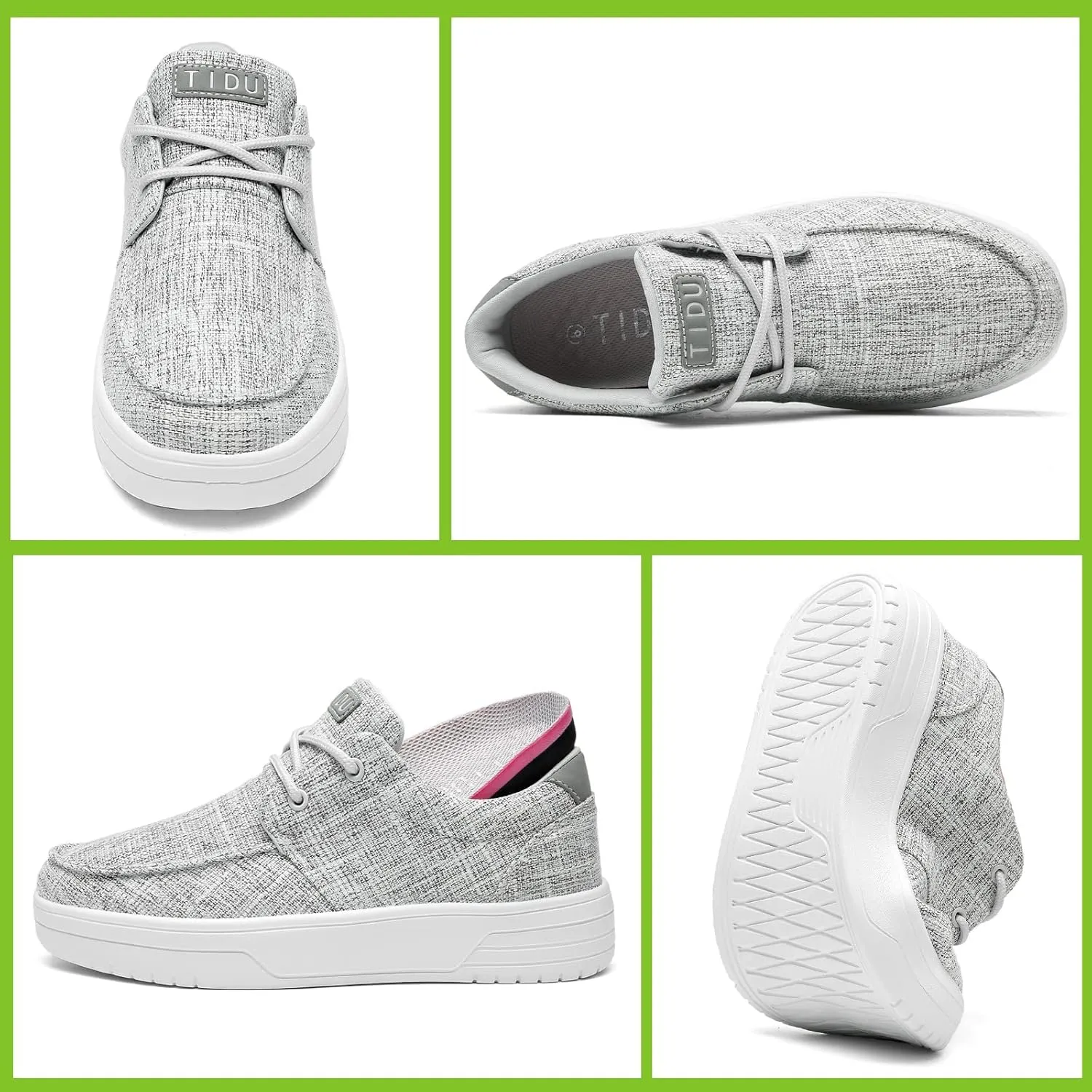 Women's Arch Support Shoes Lace Up Orthopedic Sneakers Comfortable Canvas Loafers Casual Walking Shoes for Plantar Fasciitis Foot Pain Relief