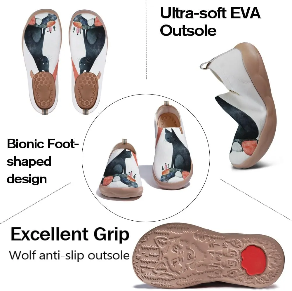 Women's Art Painted Travel Shoes Slip-on Casual Knitted Loafers Light and Comfortable Fashionable Sneakers
