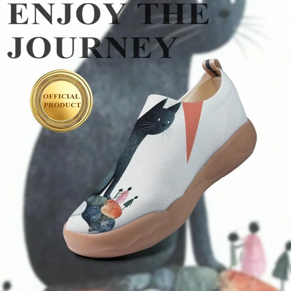 Women's Art Painted Travel Shoes Slip-on Casual Knitted Loafers Light and Comfortable Fashionable Sneakers