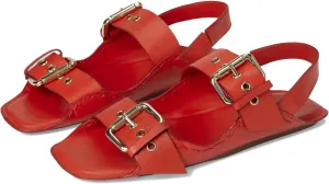 Women's Blossom Buckle Sandal Flat, Salsa Leather, 9