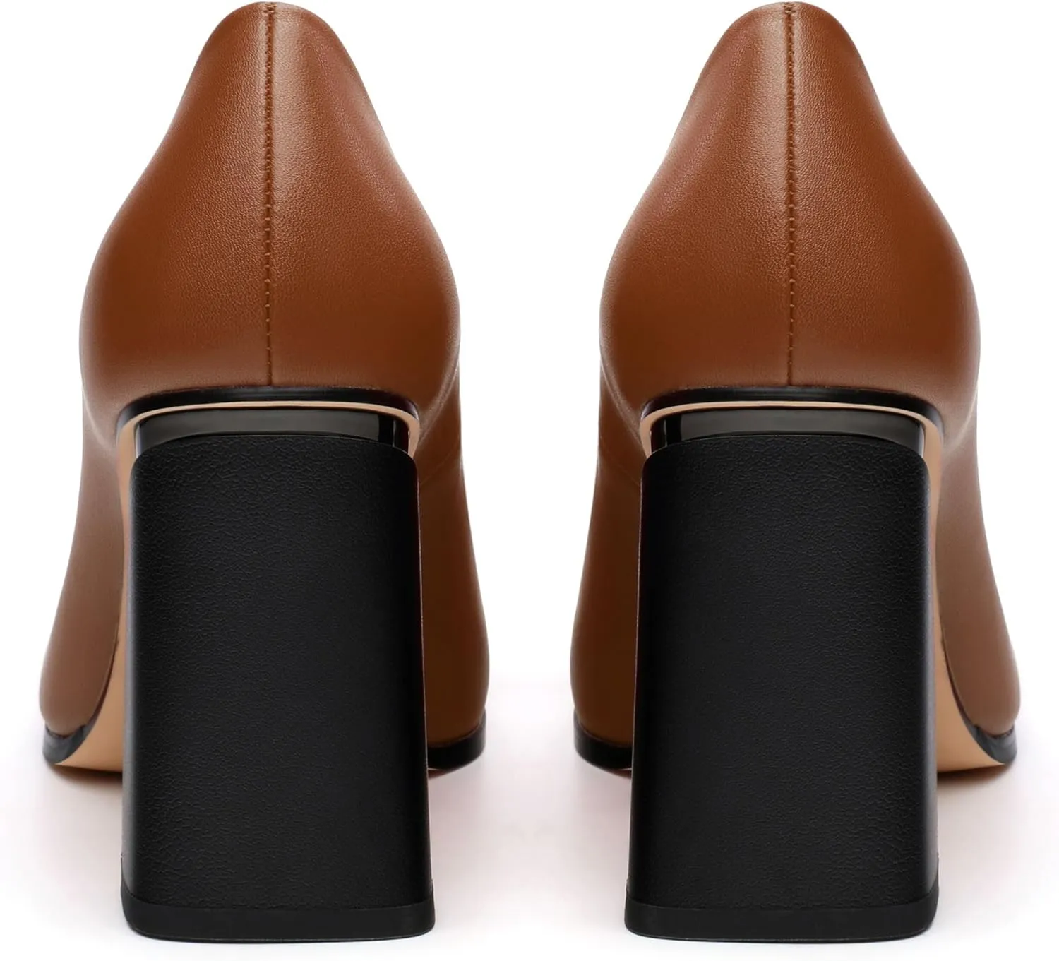 Women's Chunck Block High Heels Closed Pointed Toe Slip On Pumps Evening Wedding Party Office Work Shoes 3.5 Inch