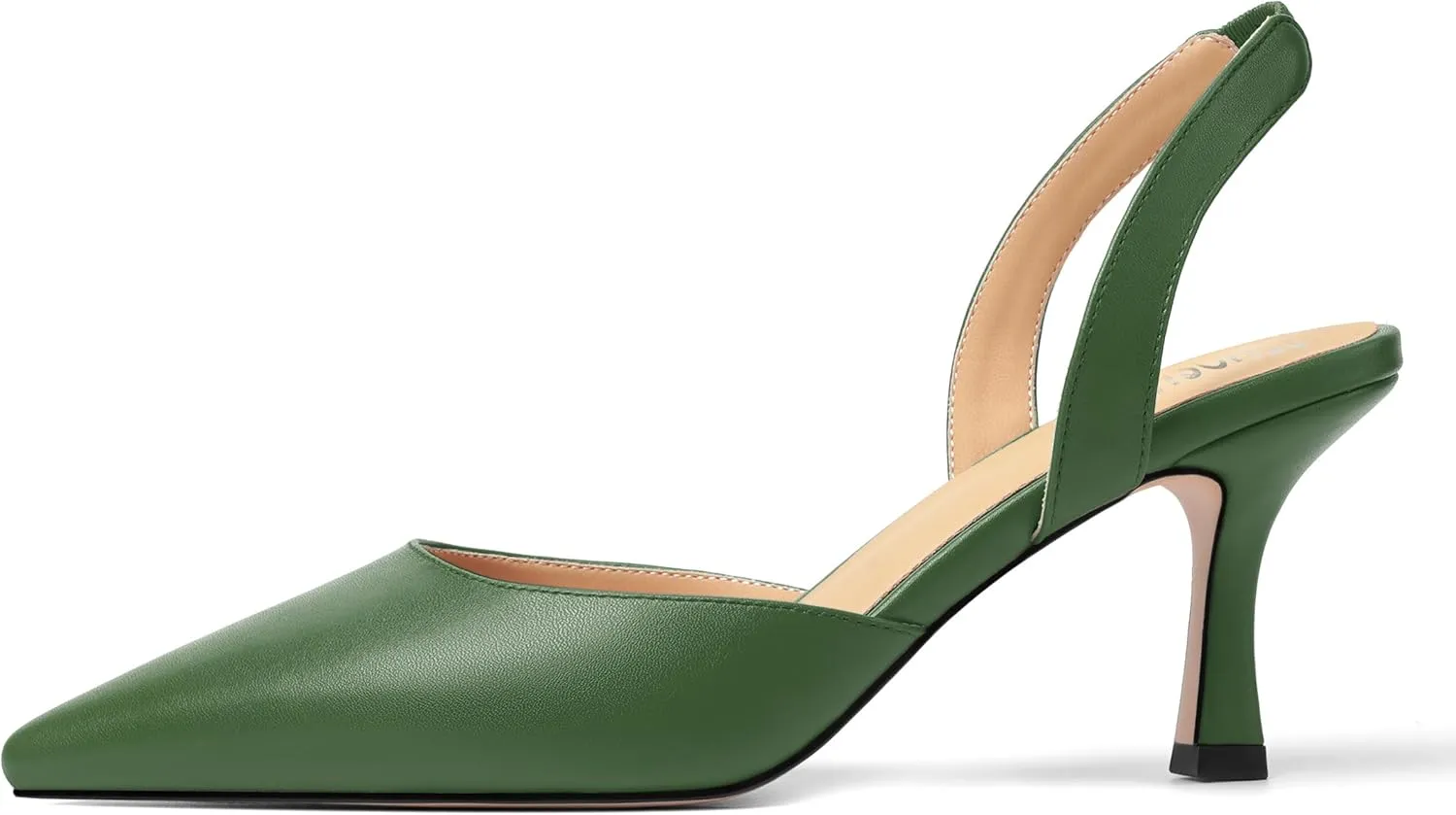 Womens Fashion Slip On Matte Slingback Pointed Toe Dating Spool High Heel Pumps Shoes 3 Inch