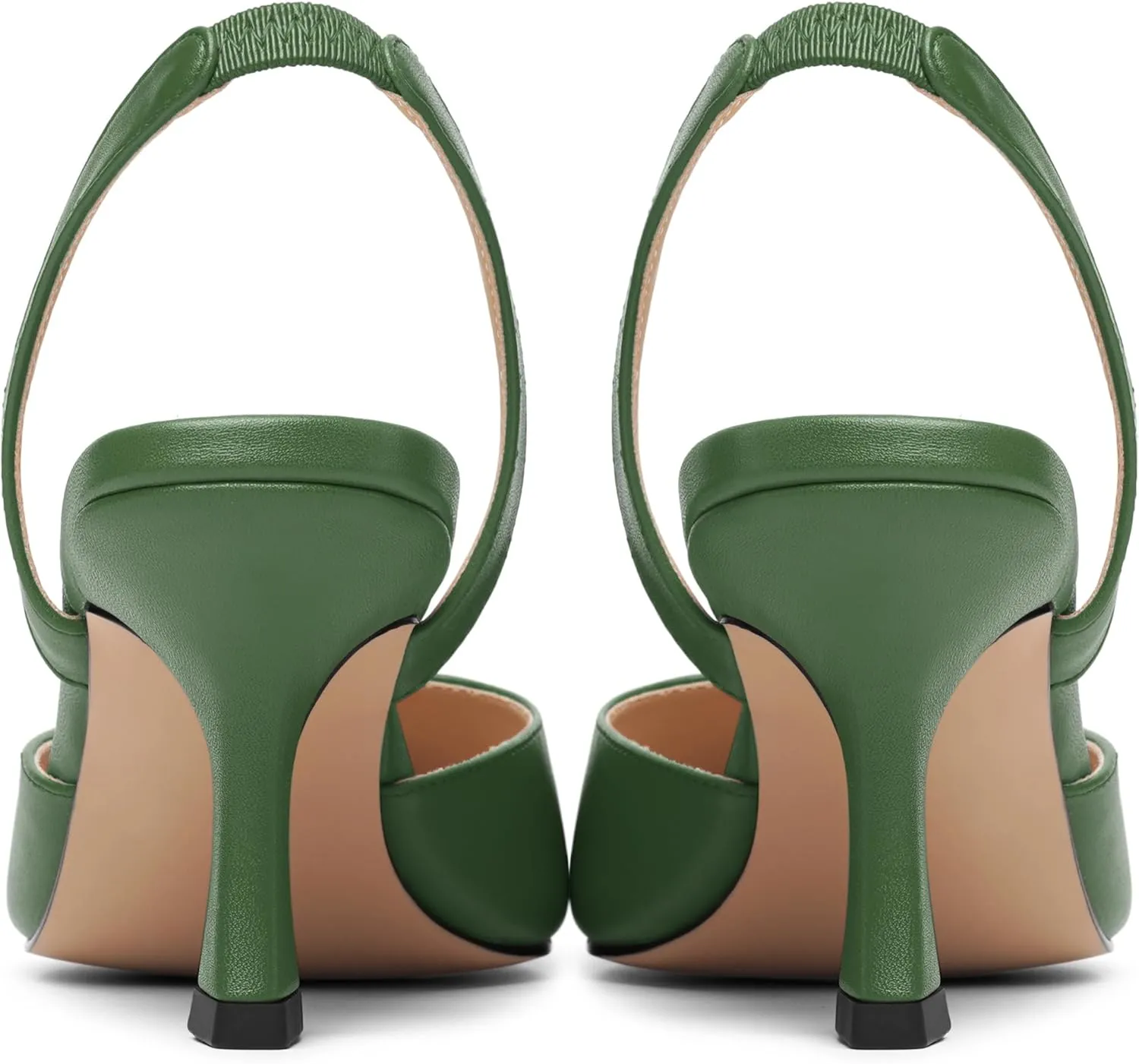 Womens Fashion Slip On Matte Slingback Pointed Toe Dating Spool High Heel Pumps Shoes 3 Inch
