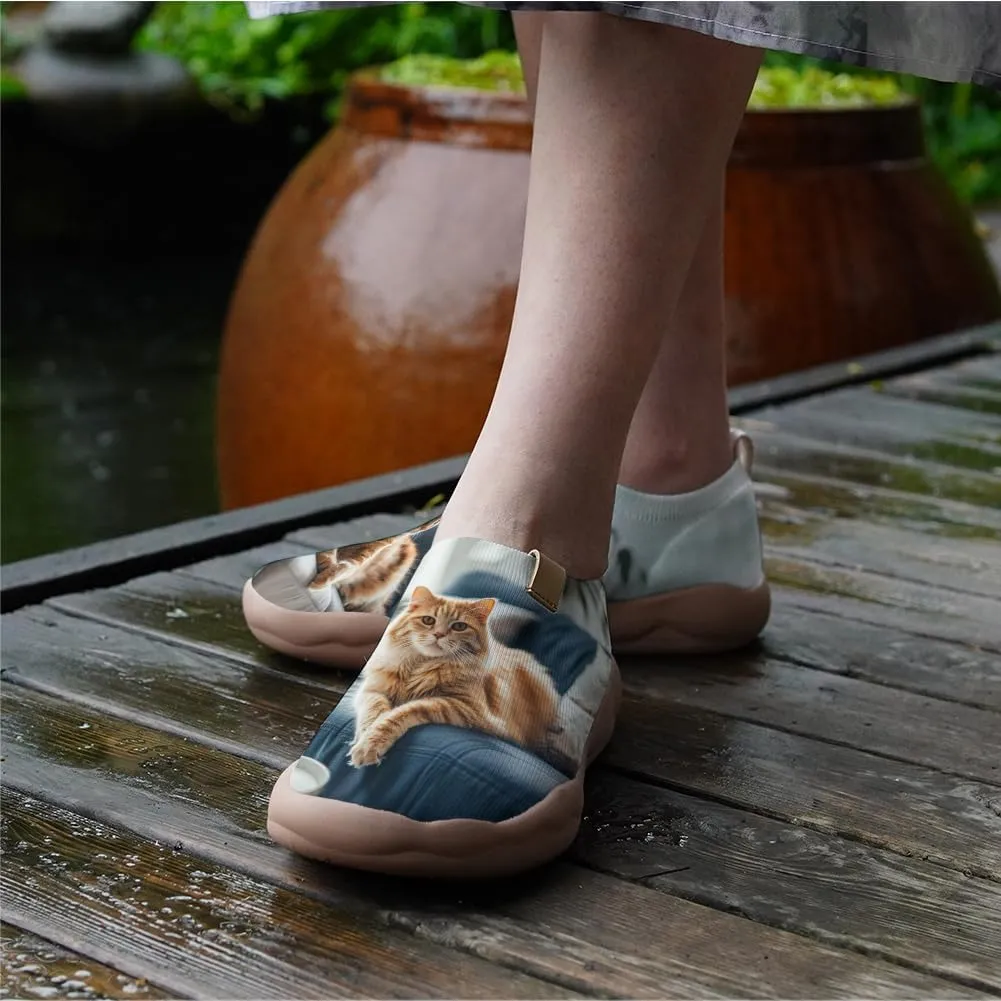 Women's Knitted Casual Loafers Art Painted Slip On Walking Shoes Lightweight Comfort Travel Sneakers