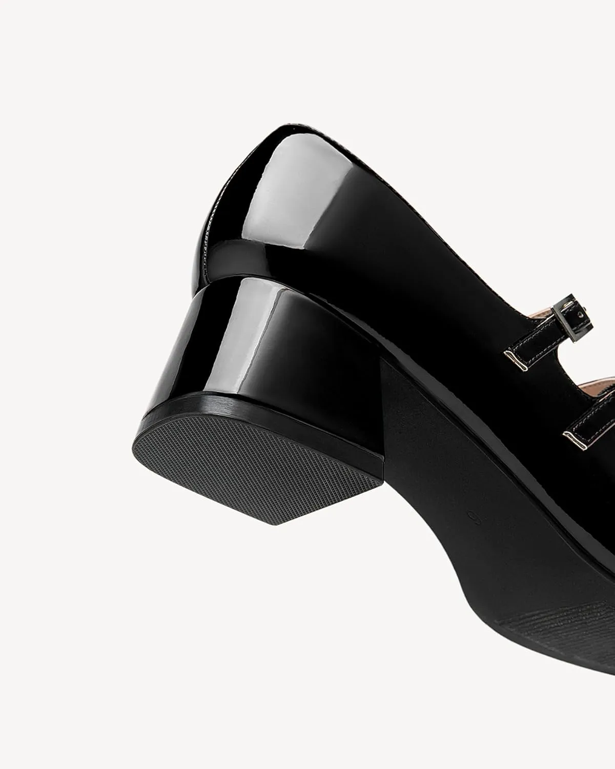 Women's Mary Jane Pumps - Chunky Mid Heel with 3-Strap Buckle Design, Comfortable Round Toe