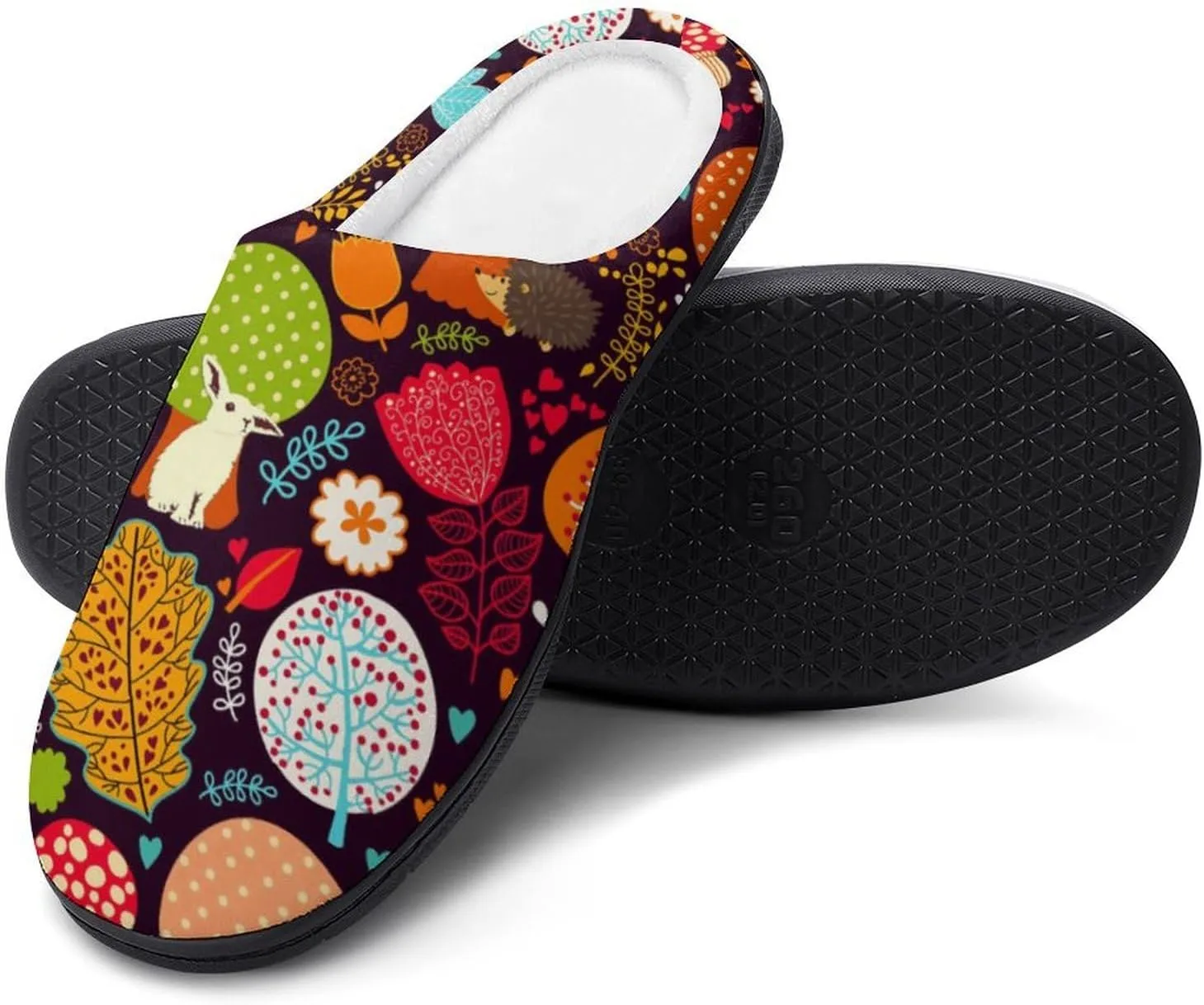 Womens Memory Foam Slippers Slip-On Shoes Mens Halloween Slippers Warm Cotton House Slippers Indoor Outdoor Slippers
