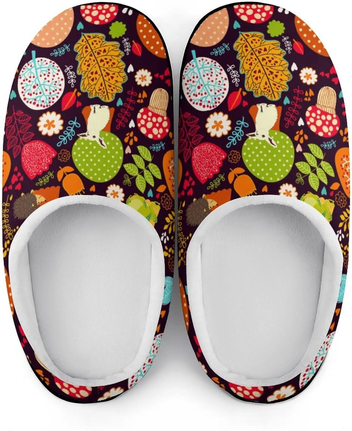 Womens Memory Foam Slippers Slip-On Shoes Mens Halloween Slippers Warm Cotton House Slippers Indoor Outdoor Slippers