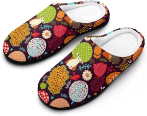 Womens Memory Foam Slippers Slip-On Shoes Mens Halloween Slippers Warm Cotton House Slippers Indoor Outdoor Slippers