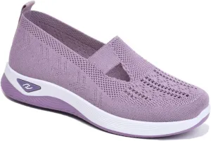 Women's Orthopedic Athletic Walking Shoes Slip On Casual Moderatearch Support Mesh-Comfortable Workout Sneakers