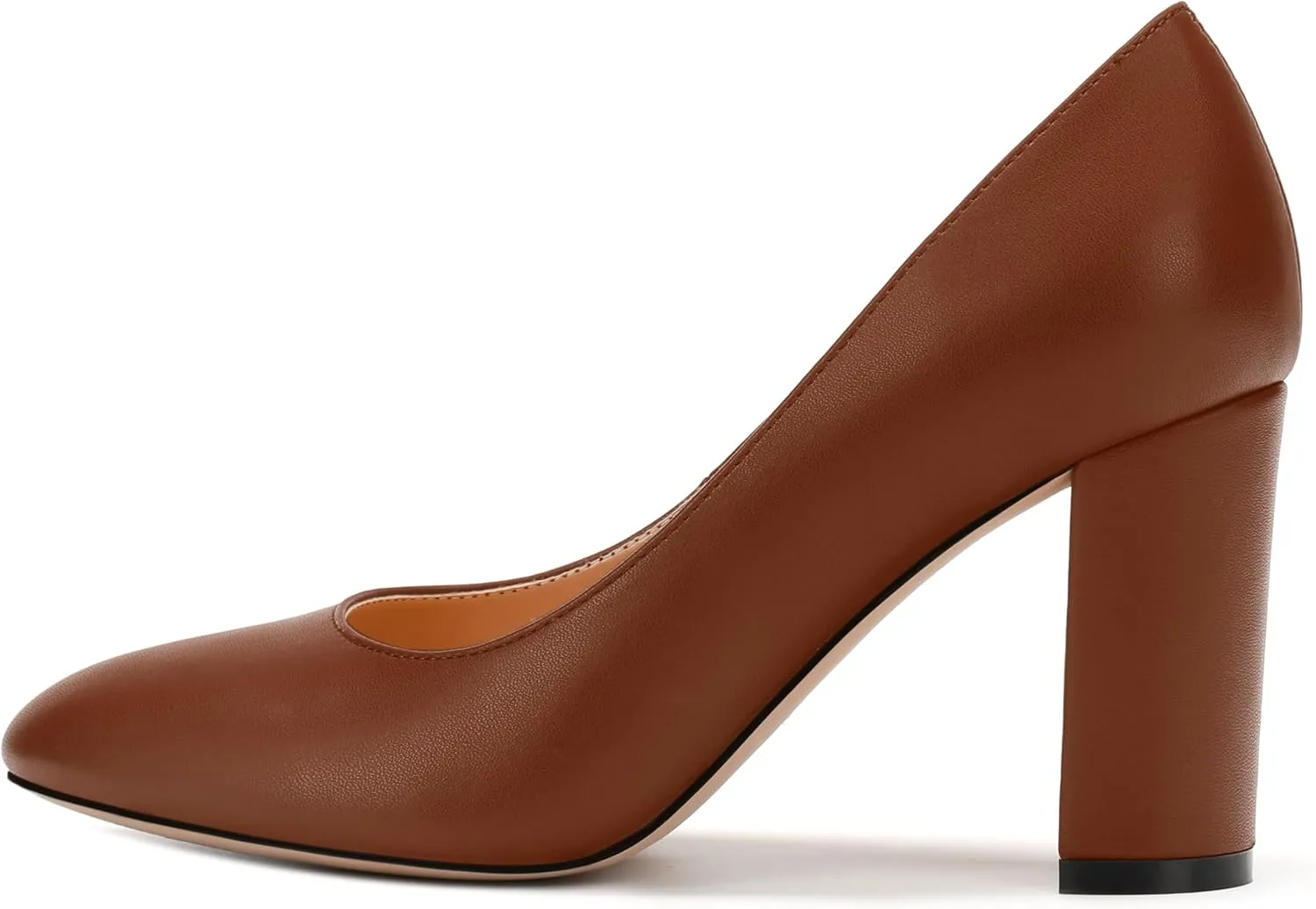 Women's Pumps, Closed Round Toe Block High Heel Pumps, Comfortable High Chunky Heels Pumps Shoes for Women