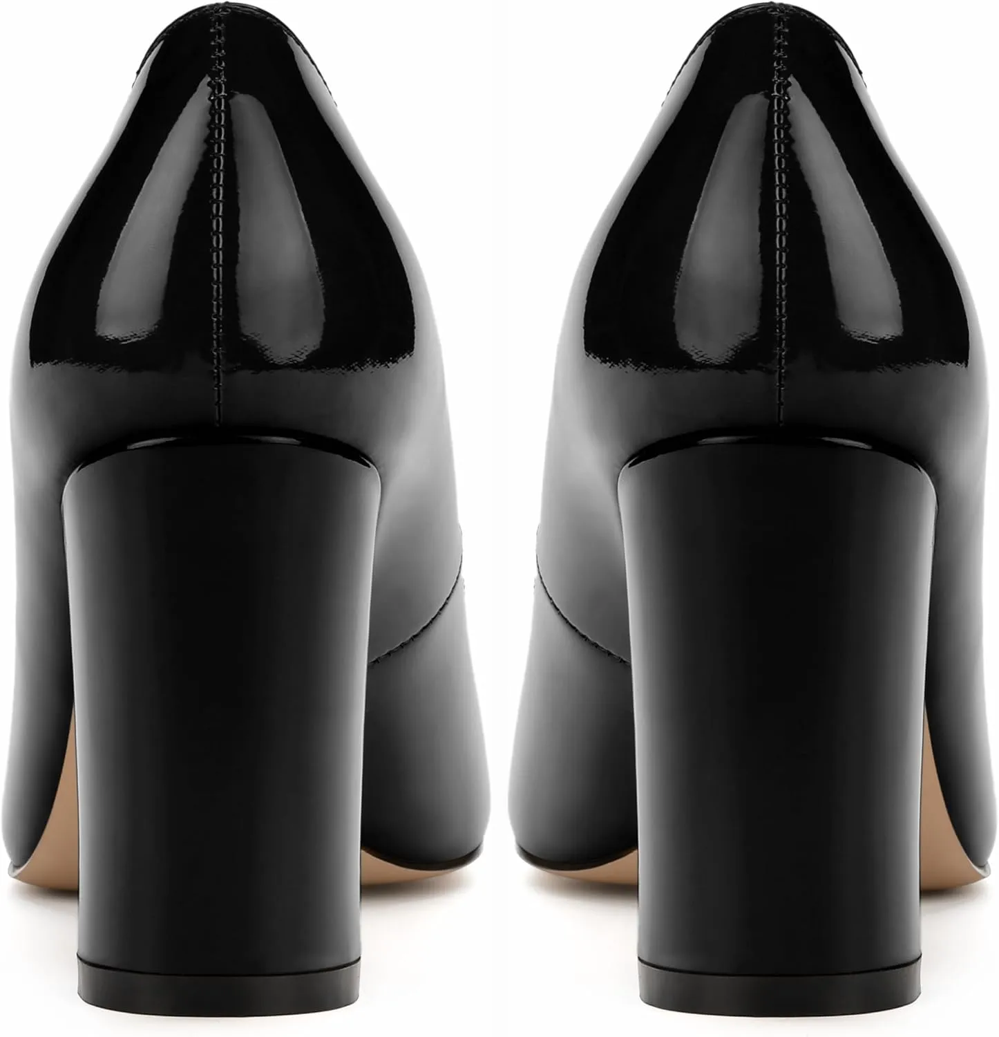 Women's Pumps, Closed Round Toe Block High Heel Pumps, Comfortable High Chunky Heels Pumps Shoes for Women