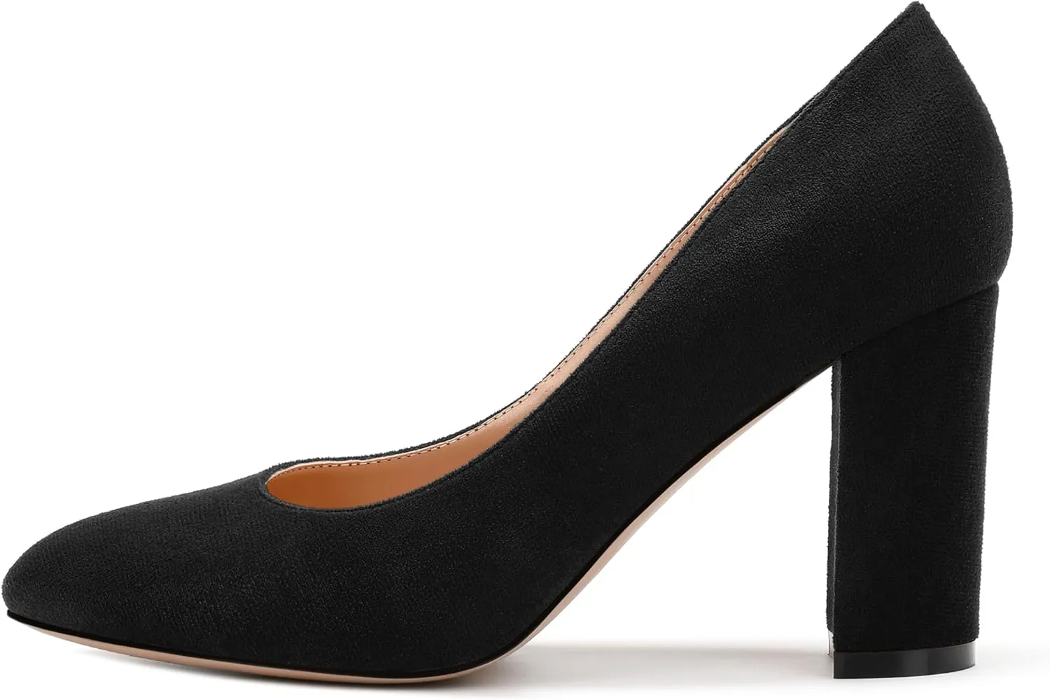 Women's Pumps, Closed Round Toe Block High Heel Pumps, Comfortable High Chunky Heels Pumps Shoes for Women