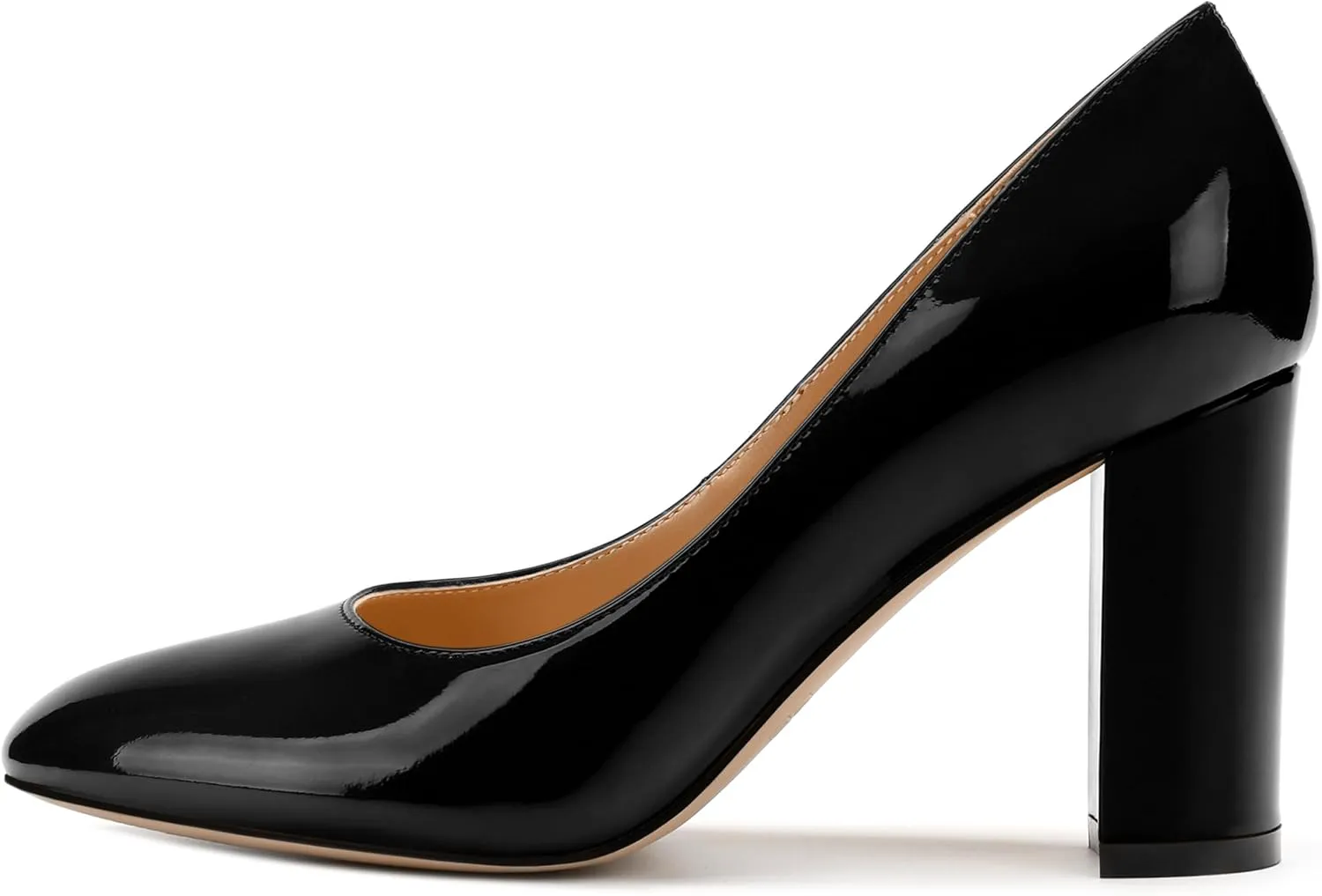 Women's Pumps, Closed Round Toe Block High Heel Pumps, Comfortable High Chunky Heels Pumps Shoes for Women