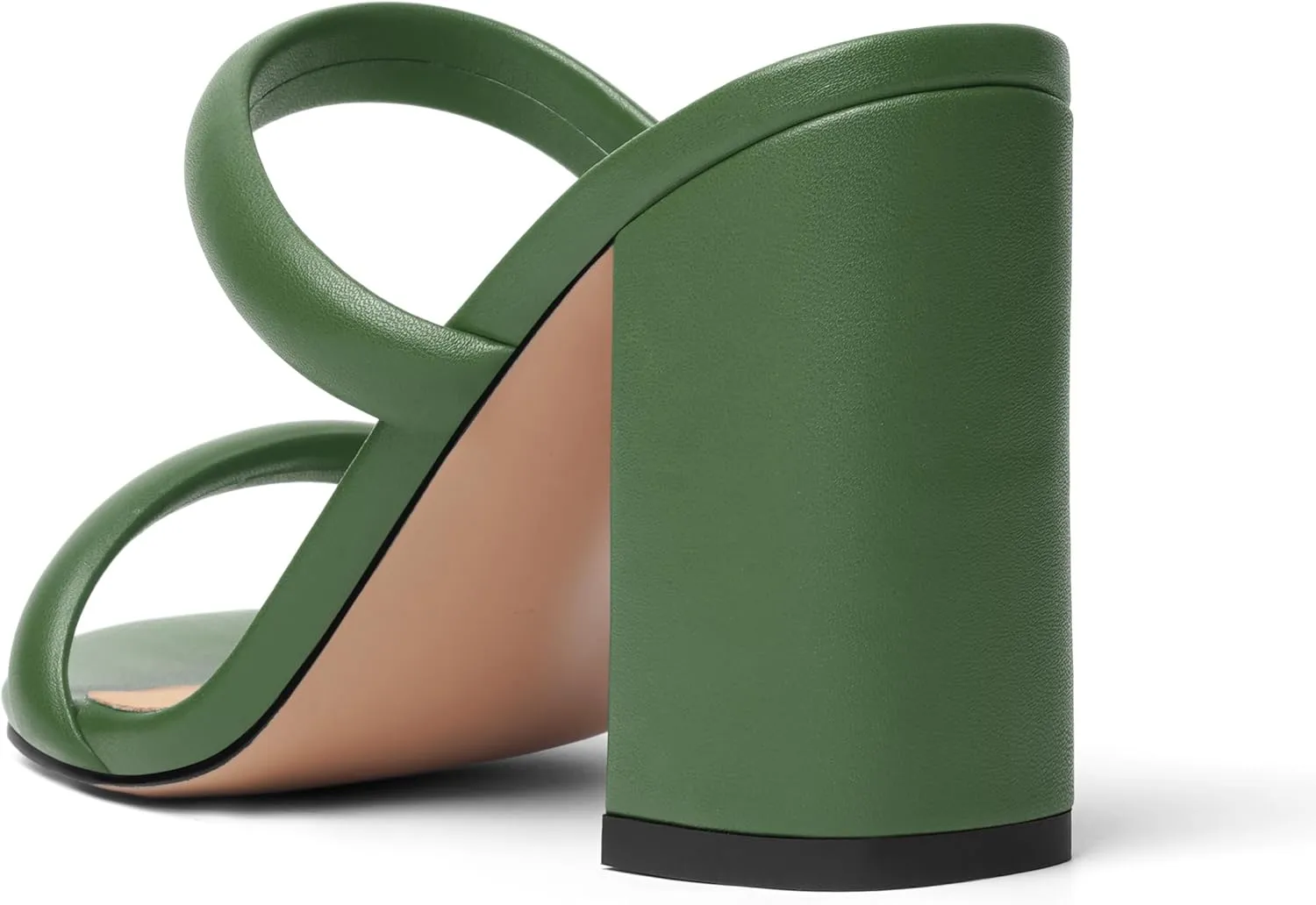 Womens Slip On Evening Matte Round Toe Open Toe Dress Block High Heel Heeled Sandals 3.3 Inch