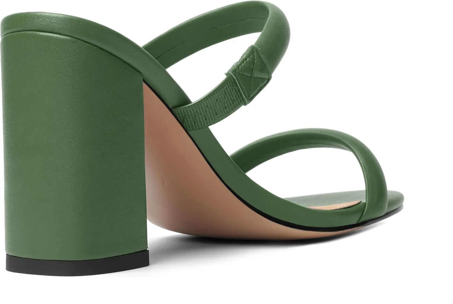 Womens Slip On Evening Matte Round Toe Open Toe Dress Block High Heel Heeled Sandals 3.3 Inch