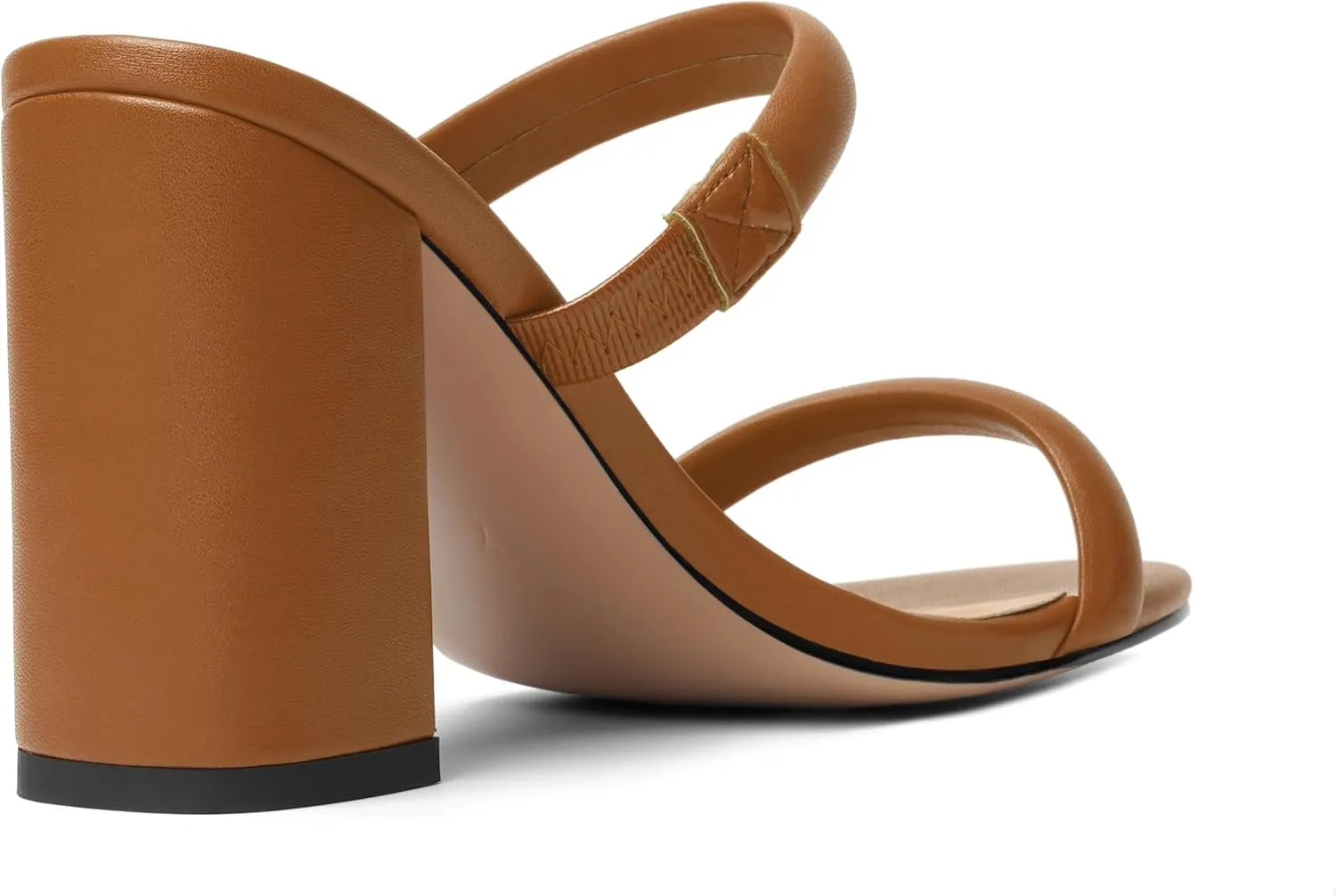 Womens Slip On Evening Matte Round Toe Open Toe Dress Block High Heel Heeled Sandals 3.3 Inch