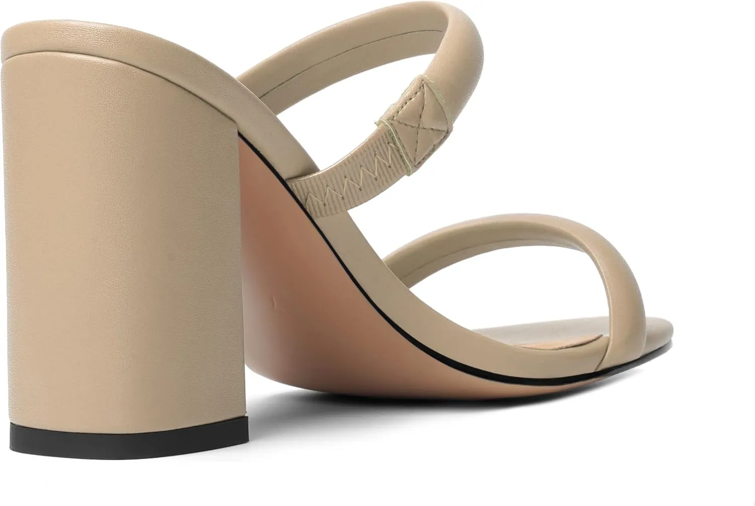 Womens Slip On Evening Matte Round Toe Open Toe Dress Block High Heel Heeled Sandals 3.3 Inch