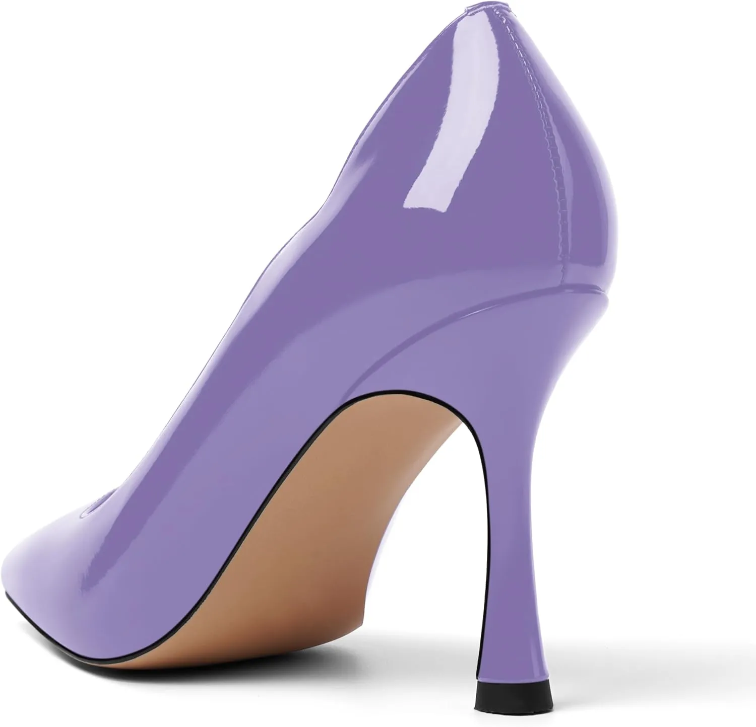 Womens Slip On Wedding Dress Pointed Toe Patent Stiletto High Heel Pumps Shoes 3.3 Inch