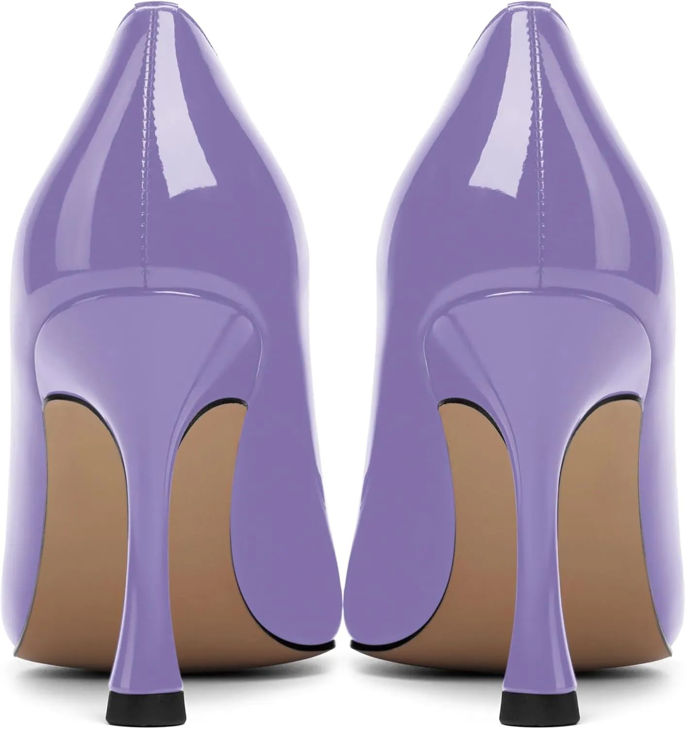 Womens Slip On Wedding Dress Pointed Toe Patent Stiletto High Heel Pumps Shoes 3.3 Inch