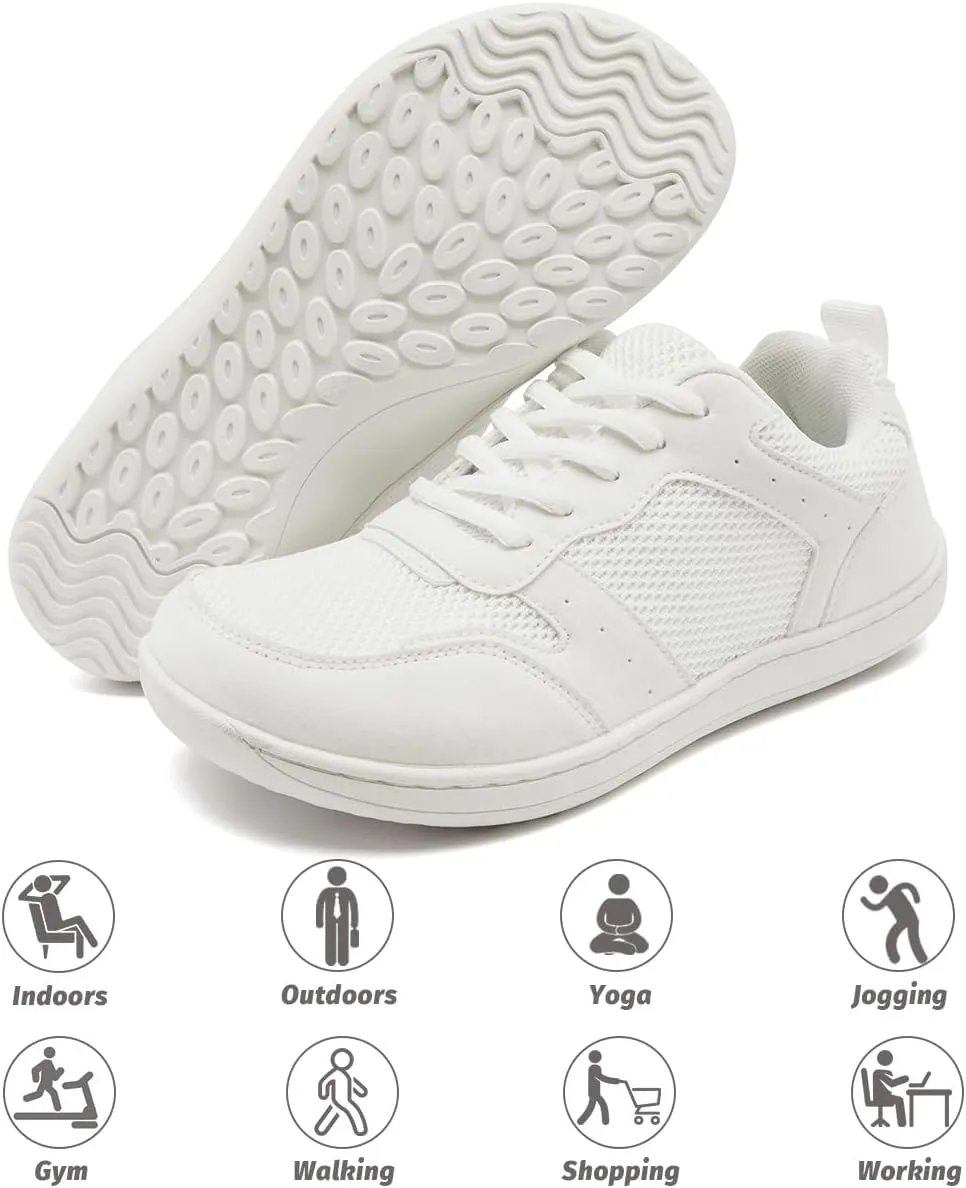 Women's Wide Toe Box Barefoot Sneakers Walking Slip On Shoes Zero Drop Running Sneakers Breathable Non Slip Casual Jogging Shoes