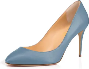 XYD Women Classic Slip On Pumps Multi Solid Color/Print High Heels Stilettos Bridal Evening Party Dress Shoes
