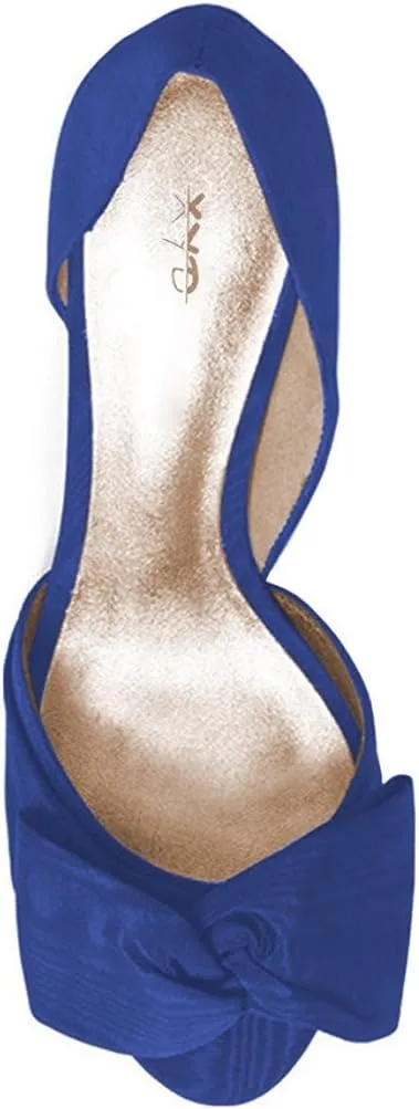 XYD Women Low Heel D'Orsay Pumps Peep Toe Slip On Dress Evening Sandals Shoes with Bowknot