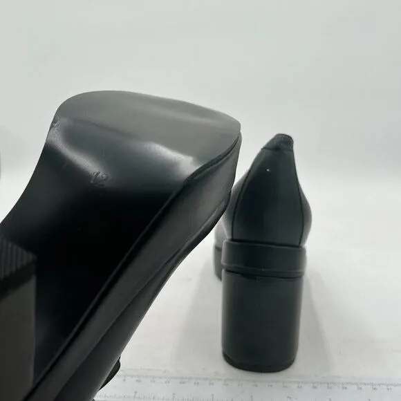 YDN Black T-Strap Pumps Platforms Loafer Round Toe Low Block Heel Mary Jane Shoe