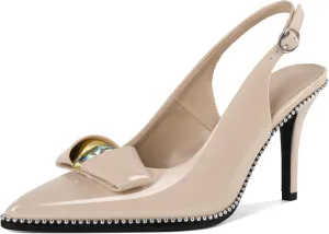 Zamikoo Slingback Heels for Women Pointed Toe Slip On Stilettos High Heel Pumps Shoes Dressy 3 Inches